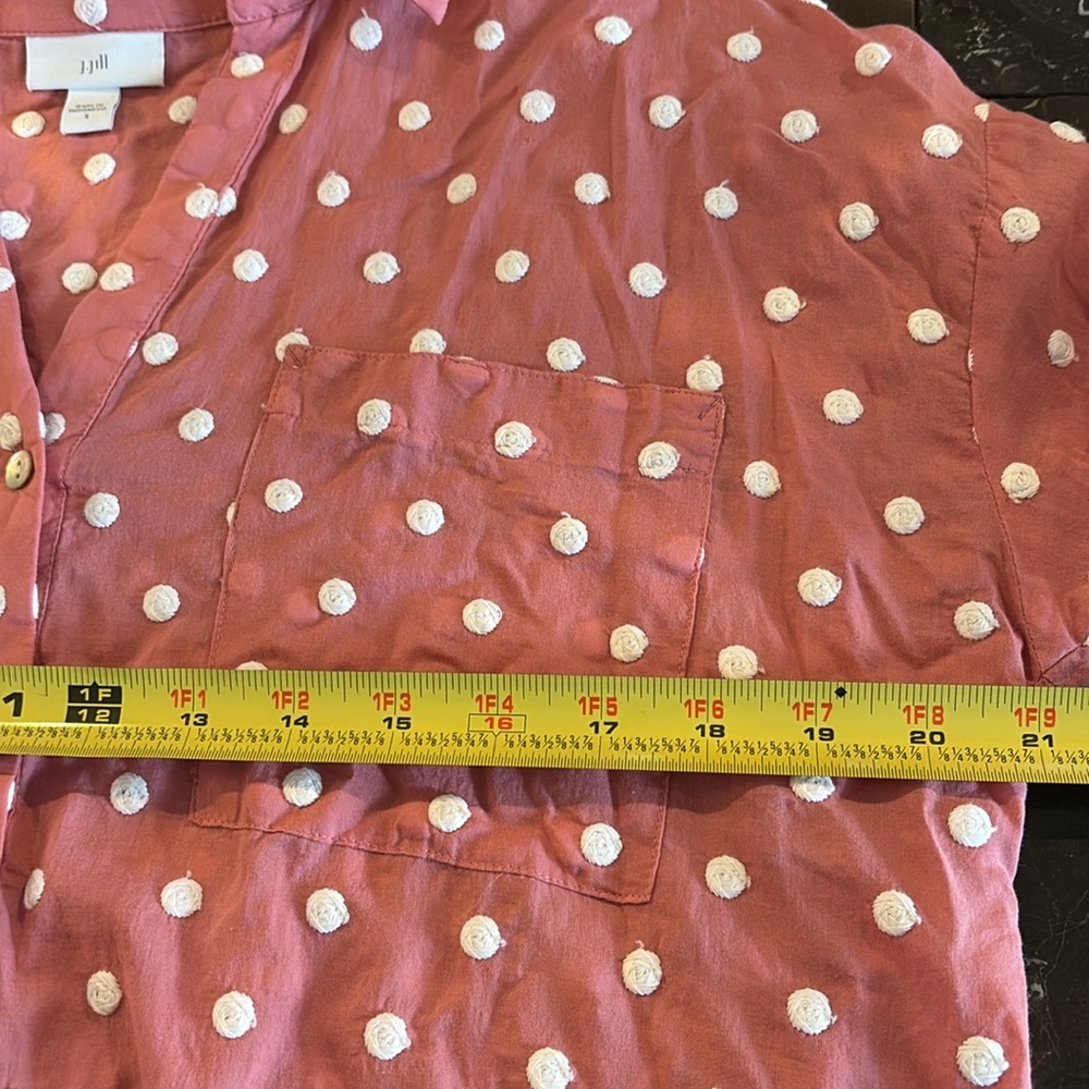 J Jill Pink Polka Dot Button-Up Shirt - Picture 7 of 7